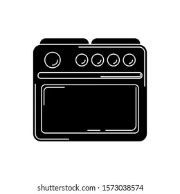 stove silhouette. Vector kitchen tool illustration for design and web.