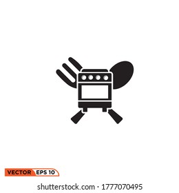 stove spoon icon design vector illustration