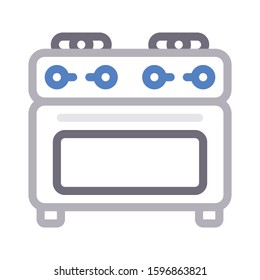 stove vector color line icon 