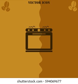 Stove vector  icon Coffee symbol background.