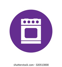 Stove vector icon. cooker icon. blue icon.