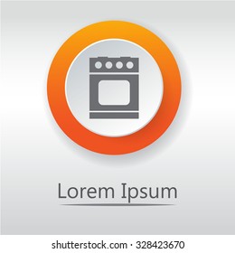 Stove vector icon. cooker icon. blue icon.