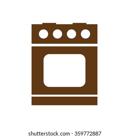 Stove vector icon. cooker icon. brown icon.