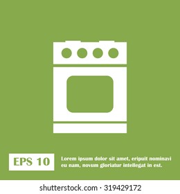 Stove vector icon. cooker icon. green ixon.