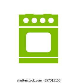 Stove vector icon. cooker icon. green icon.