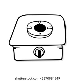 Icono de vector de almacenamiento en estilo doodle. Símbolo de diseño simple. Objeto de caricatura dibujado a mano aislado sobre fondo blanco.