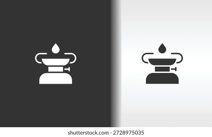 Ilustración aislada del símbolo del Vector, del icono o del logotipo de la estufa