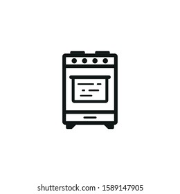 stove vector icon on white background