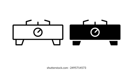 stove vector icon set in black color.