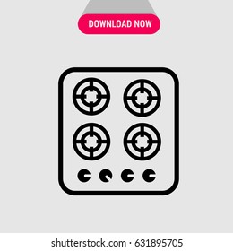 Stove Vector Icon,Four nozzle heater symbol. Simple,modern flat vector illustration for mobile app, website or desktop app 