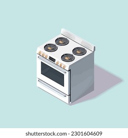 Stove vector illustration isolated on white