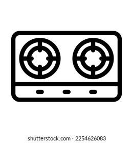 Stove Vector Line Icon Design