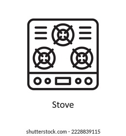 Stove Vector Outline Icon Design illustration. Housekeeping Symbol on White background EPS 10 File