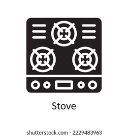Stove Vector Solid Icon Design illustration. Housekeeping Symbol on White background EPS 10 File