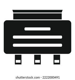 Vector simple del icono regulador de voltaje de reserva. Eléctrico. Estabilizador de diodo