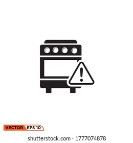 stove warning icon design vector illustration