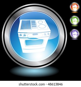 Botón de trama aislado en un fondo.