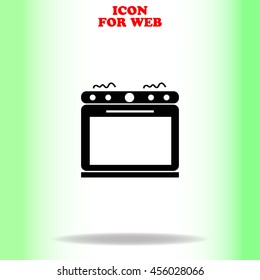 Stove web icon. Black illustration on white background