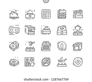 Stove Well-crafted Pixel Perfect Vector Thin Line Icons 30 2x Grid for Web Graphics and Apps. Simple Minimal Pictogram