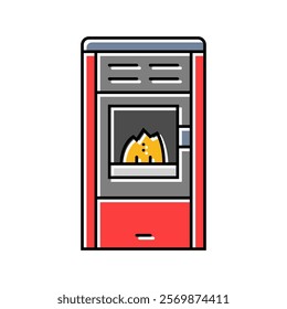 stove wood pellets color icon vector. stove wood pellets sign. isolated symbol illustration