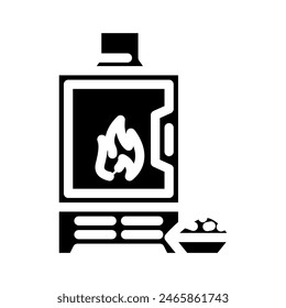 stove wood pellets glyph icon vector. stove wood pellets sign. isolated symbol illustration