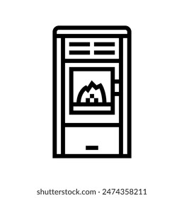 stove wood pellets line icon vector. stove wood pellets sign. isolated contour symbol black illustration