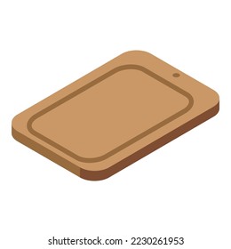Stove wooden board icon isometric vector. Table wood. Cooking tool