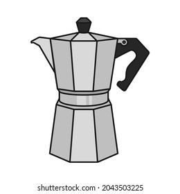 Stovetop Espresso Maker Coffee Pot In Vector Icon