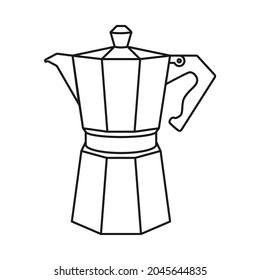 Stovetop Espresso Maker Coffee Pot In Vector Icon