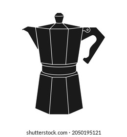 Stovetop espresso maker coffee pot in vector icon