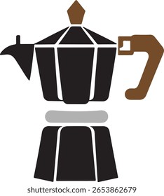 Stovetop Espresso Maker Color Vector Design