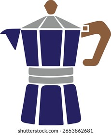 Stovetop Espresso Maker Color Vector Design