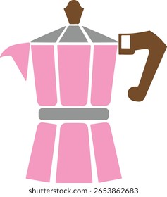 Stovetop Espresso Maker Color Vector Design