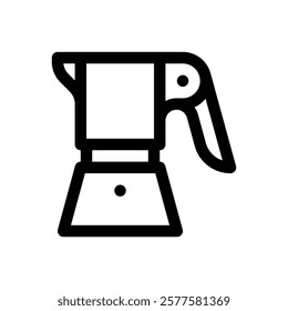 Stovetop espresso maker. Editable stroke vector icon.