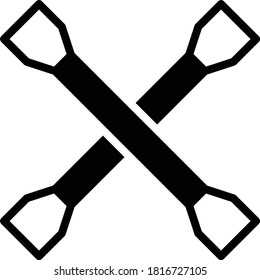 Stowable Four-Way Lug Wrench Concept, Universal lug sockets Cross wrench for car auto repair tool vector Glyph Icon Design, Tire Shop and Auto Service Center Instruments on white background, 