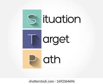 STP - Situation Target Path acronym, business concept background
