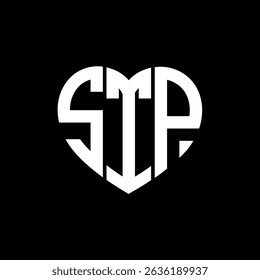 STP Diseño de logotipo de Vector de forma de amor de monograma abstracto único.