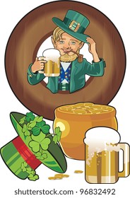 St.Patrick day gnom in wooden ftame