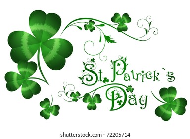 St.Patrick day greeting with shamrocks