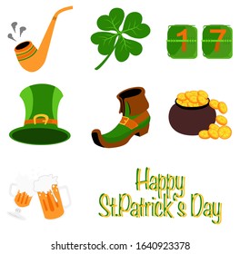 St.Patrick day set vector illustration 