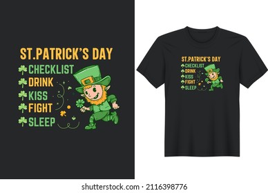 St.Patrick day t-shirt, St. Patrick's day design, T-shirt print, St. Patrick Day poster, Ireland celebration festival Irish and lucky theme Vector illustration, Typography, Patrick's day vector