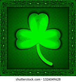 St.Patrick 's Day. Celebration. Magic border. Ireland clover trefoil. Green summer. Holiday. 