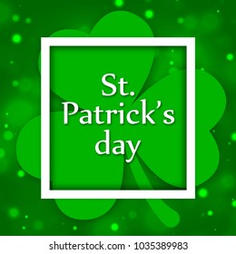 St.Patrick 's Day. Celebration. recreation. green. Clover. Print, for postcard and banner. For your design.