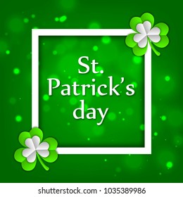St.Patrick 's Day. Celebration. recreation. green. Clover. Print, for postcard and banner. For your design.