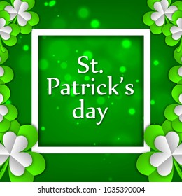 St.Patrick 's Day. Celebration. recreation. green. Clover. Print, for postcard and banner. For your design.