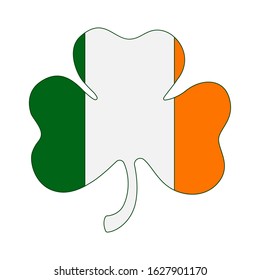 St.Patrick 's Day. Clover leaf emblem .Vector illustration.