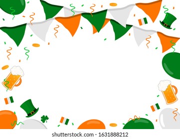 St.Patrick 's Day. Festive background for St. Patrick's Day for the design of flyers, greeting cards, invitation cards. Vector illustration.