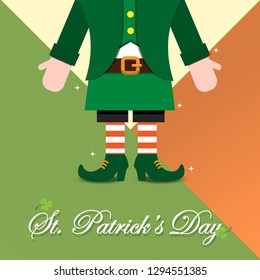 St.Patrick 's Day. Leprechaun, the traditional national character of Irish folklore. vector illustration of Cartoon leprechaun.