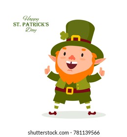 St.Patrick 's Day. Leprechaun, the traditional national character of Irish folklore. Element of the set of leprechauns 01. Festive collection. Isolated on white background.