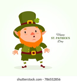 St.Patrick 's Day. Leprechaun , Traditional national character of Irish folklore. Festive collection. Isolated on white background.